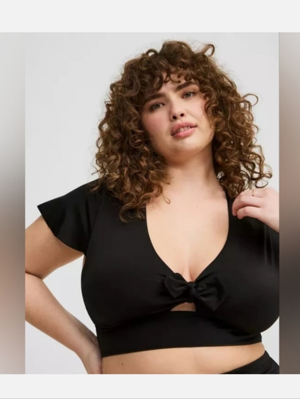 Torrid Black Knot Front Swim Crop Top Size 1X Sold Out
